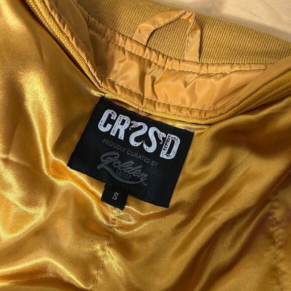 CRSSD Mens Bomber Jacket S House x Techno DJ Music Festival EDM Rave Yellow Gold - Picture 7 of 8